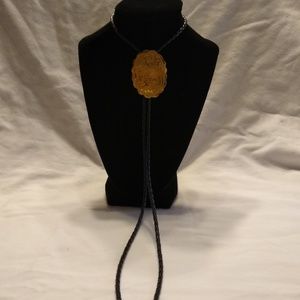 Gold Plated Engraved Bolo Tie
